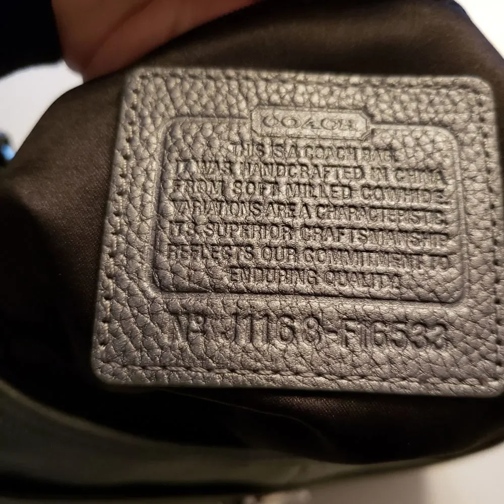 Coach Metallic Crossbody Silver Pewter Mid Size - Picture 14 of 16